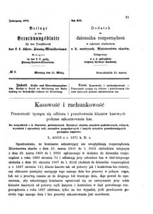 Verordnungsblatt für den Dienstbereich des K.K. Finanzministeriums für die im Reichsrate Vertretenen Königreiche und Länder : [...] : Beilage zu dem Verordnungsblatte für den Dienstbereich des K.K. Österr. Finanz-Ministeriums  18720311 Seite: 1