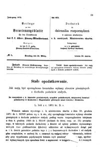 Verordnungsblatt für den Dienstbereich des K.K. Finanzministeriums für die im Reichsrate Vertretenen Königreiche und Länder : [...] : Beilage zu dem Verordnungsblatte für den Dienstbereich des K.K. Österr. Finanz-Ministeriums  18720330 Seite: 1