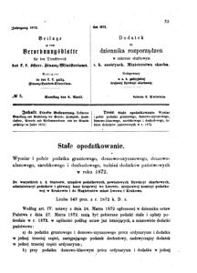 Verordnungsblatt für den Dienstbereich des K.K. Finanzministeriums für die im Reichsrate Vertretenen Königreiche und Länder : [...] : Beilage zu dem Verordnungsblatte für den Dienstbereich des K.K. Österr. Finanz-Ministeriums  18720406 Seite: 1