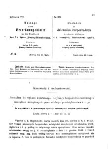 Verordnungsblatt für den Dienstbereich des K.K. Finanzministeriums für die im Reichsrate Vertretenen Königreiche und Länder : [...] : Beilage zu dem Verordnungsblatte für den Dienstbereich des K.K. Österr. Finanz-Ministeriums  18720726 Seite: 1