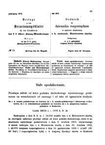 Verordnungsblatt für den Dienstbereich des K.K. Finanzministeriums für die im Reichsrate Vertretenen Königreiche und Länder : [...] : Beilage zu dem Verordnungsblatte für den Dienstbereich des K.K. Österr. Finanz-Ministeriums  18720823 Seite: 1