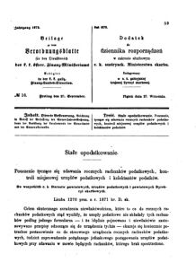 Verordnungsblatt für den Dienstbereich des K.K. Finanzministeriums für die im Reichsrate Vertretenen Königreiche und Länder : [...] : Beilage zu dem Verordnungsblatte für den Dienstbereich des K.K. Österr. Finanz-Ministeriums  18720927 Seite: 1