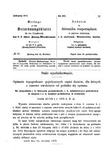 Verordnungsblatt für den Dienstbereich des K.K. Finanzministeriums für die im Reichsrate Vertretenen Königreiche und Länder : [...] : Beilage zu dem Verordnungsblatte für den Dienstbereich des K.K. Österr. Finanz-Ministeriums  18721018 Seite: 1