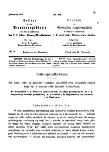 Verordnungsblatt für den Dienstbereich des K.K. Finanzministeriums für die im Reichsrate Vertretenen Königreiche und Länder : [...] : Beilage zu dem Verordnungsblatte für den Dienstbereich des K.K. Österr. Finanz-Ministeriums  18721129 Seite: 1