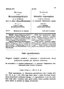 Verordnungsblatt für den Dienstbereich des K.K. Finanzministeriums für die im Reichsrate Vertretenen Königreiche und Länder : [...] : Beilage zu dem Verordnungsblatte für den Dienstbereich des K.K. Österr. Finanz-Ministeriums  18721218 Seite: 1