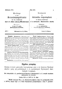 Verordnungsblatt für den Dienstbereich des K.K. Finanzministeriums für die im Reichsrate Vertretenen Königreiche und Länder : [...] : Beilage zu dem Verordnungsblatte für den Dienstbereich des K.K. Österr. Finanz-Ministeriums  18730312 Seite: 1