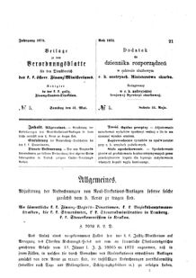 Verordnungsblatt für den Dienstbereich des K.K. Finanzministeriums für die im Reichsrate Vertretenen Königreiche und Länder : [...] : Beilage zu dem Verordnungsblatte für den Dienstbereich des K.K. Österr. Finanz-Ministeriums  18730531 Seite: 1