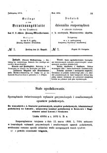 Verordnungsblatt für den Dienstbereich des K.K. Finanzministeriums für die im Reichsrate Vertretenen Königreiche und Länder : [...] : Beilage zu dem Verordnungsblatte für den Dienstbereich des K.K. Österr. Finanz-Ministeriums  18730829 Seite: 1