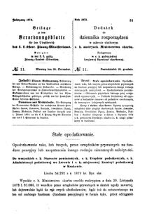 Verordnungsblatt für den Dienstbereich des K.K. Finanzministeriums für die im Reichsrate Vertretenen Königreiche und Länder : [...] : Beilage zu dem Verordnungsblatte für den Dienstbereich des K.K. Österr. Finanz-Ministeriums  18731229 Seite: 1