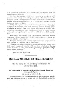 Verordnungsblatt für den Dienstbereich des K.K. Finanzministeriums für die im Reichsrate Vertretenen Königreiche und Länder : [...] : Beilage zu dem Verordnungsblatte für den Dienstbereich des K.K. Österr. Finanz-Ministeriums  18740204 Seite: 7