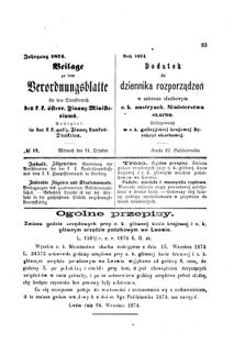 Verordnungsblatt für den Dienstbereich des K.K. Finanzministeriums für die im Reichsrate Vertretenen Königreiche und Länder : [...] : Beilage zu dem Verordnungsblatte für den Dienstbereich des K.K. Österr. Finanz-Ministeriums  18741021 Seite: 1