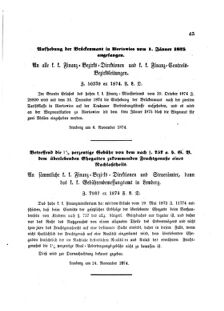 Verordnungsblatt für den Dienstbereich des K.K. Finanzministeriums für die im Reichsrate Vertretenen Königreiche und Länder : [...] : Beilage zu dem Verordnungsblatte für den Dienstbereich des K.K. Österr. Finanz-Ministeriums  18741130 Seite: 3