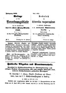 Verordnungsblatt für den Dienstbereich des K.K. Finanzministeriums für die im Reichsrate Vertretenen Königreiche und Länder : [...] : Beilage zu dem Verordnungsblatte für den Dienstbereich des K.K. Österr. Finanz-Ministeriums 