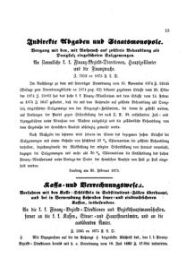 Verordnungsblatt für den Dienstbereich des K.K. Finanzministeriums für die im Reichsrate Vertretenen Königreiche und Länder : [...] : Beilage zu dem Verordnungsblatte für den Dienstbereich des K.K. Österr. Finanz-Ministeriums  18750310 Seite: 7