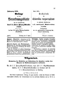 Verordnungsblatt für den Dienstbereich des K.K. Finanzministeriums für die im Reichsrate Vertretenen Königreiche und Länder : [...] : Beilage zu dem Verordnungsblatte für den Dienstbereich des K.K. Österr. Finanz-Ministeriums  18750406 Seite: 1