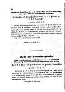 Verordnungsblatt für den Dienstbereich des K.K. Finanzministeriums für die im Reichsrate Vertretenen Königreiche und Länder : [...] : Beilage zu dem Verordnungsblatte für den Dienstbereich des K.K. Österr. Finanz-Ministeriums  18750420 Seite: 8