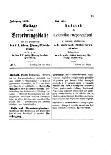 Verordnungsblatt für den Dienstbereich des K.K. Finanzministeriums für die im Reichsrate Vertretenen Königreiche und Länder : [...] : Beilage zu dem Verordnungsblatte für den Dienstbereich des K.K. Österr. Finanz-Ministeriums  18750529 Seite: 1