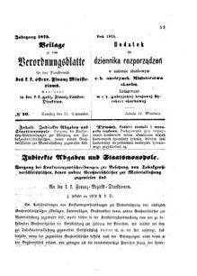 Verordnungsblatt für den Dienstbereich des K.K. Finanzministeriums für die im Reichsrate Vertretenen Königreiche und Länder : [...] : Beilage zu dem Verordnungsblatte für den Dienstbereich des K.K. Österr. Finanz-Ministeriums 