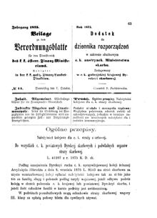 Verordnungsblatt für den Dienstbereich des K.K. Finanzministeriums für die im Reichsrate Vertretenen Königreiche und Länder : [...] : Beilage zu dem Verordnungsblatte für den Dienstbereich des K.K. Österr. Finanz-Ministeriums  18751007 Seite: 1