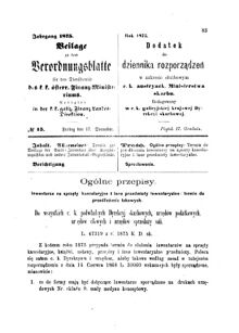 Verordnungsblatt für den Dienstbereich des K.K. Finanzministeriums für die im Reichsrate Vertretenen Königreiche und Länder : [...] : Beilage zu dem Verordnungsblatte für den Dienstbereich des K.K. Österr. Finanz-Ministeriums  18751217 Seite: 1