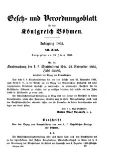 Gesetz-und Verordnungsblatt für das Königreich Böhmen 18660124 Seite: 1