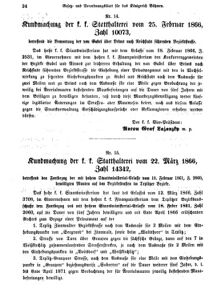 Gesetz-und Verordnungsblatt für das Königreich Böhmen 18660505 Seite: 2