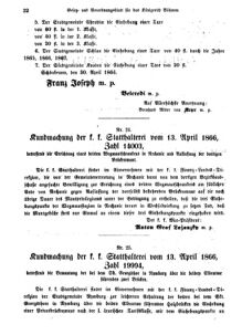 Gesetz-und Verordnungsblatt für das Königreich Böhmen 18660518 Seite: 2