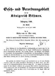 Gesetz-und Verordnungsblatt für das Königreich Böhmen 18660703 Seite: 1