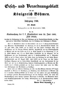 Gesetz-und Verordnungsblatt für das Königreich Böhmen 18660924 Seite: 1