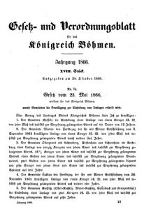 Gesetz-und Verordnungsblatt für das Königreich Böhmen 18661028 Seite: 1