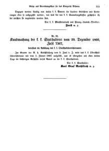 Gesetz-und Verordnungsblatt für das Königreich Böhmen 18670116 Seite: 7