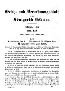 Gesetz-und Verordnungsblatt für das Königreich Böhmen 18670127 Seite: 1