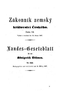 Gesetz-und Verordnungsblatt für das Königreich Böhmen 18670315 Seite: 1