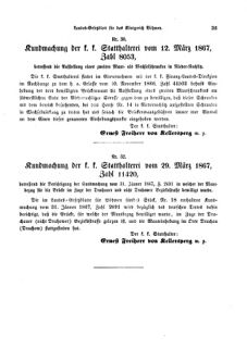 Gesetz-und Verordnungsblatt für das Königreich Böhmen 18670418 Seite: 7