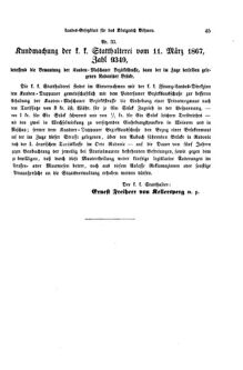 Gesetz-und Verordnungsblatt für das Königreich Böhmen 18670425 Seite: 15