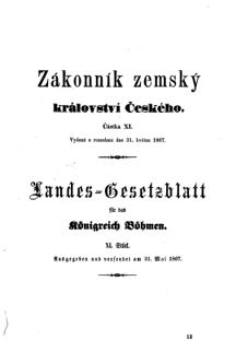 Gesetz-und Verordnungsblatt für das Königreich Böhmen 18670531 Seite: 1