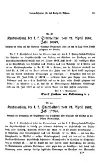 Gesetz-und Verordnungsblatt für das Königreich Böhmen 18670531 Seite: 3