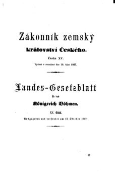 Gesetz-und Verordnungsblatt für das Königreich Böhmen 18671016 Seite: 1