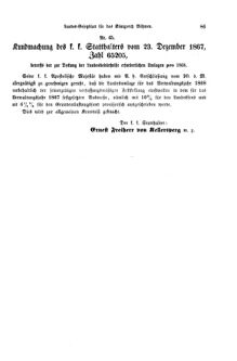 Gesetz-und Verordnungsblatt für das Königreich Böhmen 18680102 Seite: 7