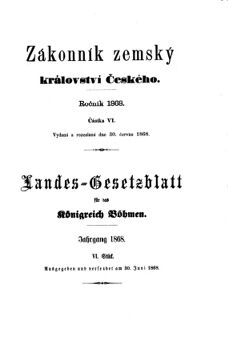 Gesetz-und Verordnungsblatt für das Königreich Böhmen 18680630 Seite: 1