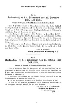 Gesetz-und Verordnungsblatt für das Königreich Böhmen 18681109 Seite: 3