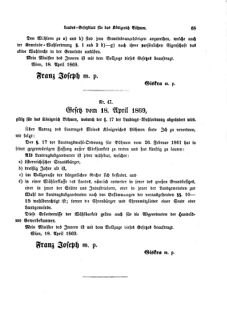 Gesetz-und Verordnungsblatt für das Königreich Böhmen 18690503 Seite: 7