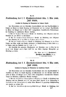 Gesetz-und Verordnungsblatt für das Königreich Böhmen 18690605 Seite: 11