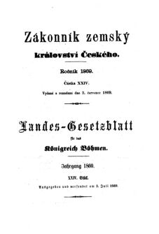 Gesetz-und Verordnungsblatt für das Königreich Böhmen 18690702 Seite: 1