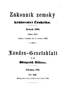 Gesetz-und Verordnungsblatt für das Königreich Böhmen 18690703 Seite: 1