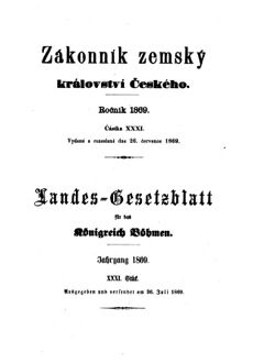 Gesetz-und Verordnungsblatt für das Königreich Böhmen