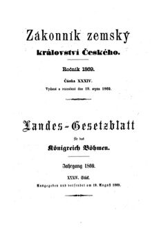 Gesetz-und Verordnungsblatt für das Königreich Böhmen 18690819 Seite: 1