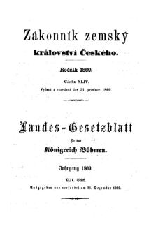 Gesetz-und Verordnungsblatt für das Königreich Böhmen 18691231 Seite: 1