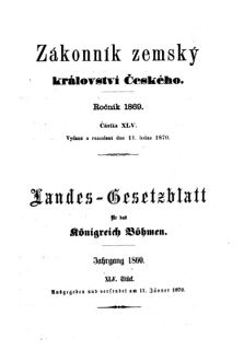 Gesetz-und Verordnungsblatt für das Königreich Böhmen 18700111 Seite: 1