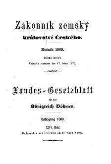 Gesetz-und Verordnungsblatt für das Königreich Böhmen 18700117 Seite: 1